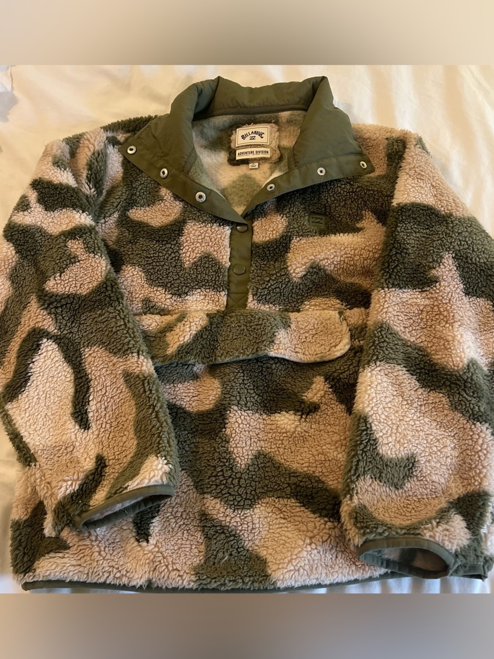 Billabong Camo Sherpa Jacket - Olive & Tan